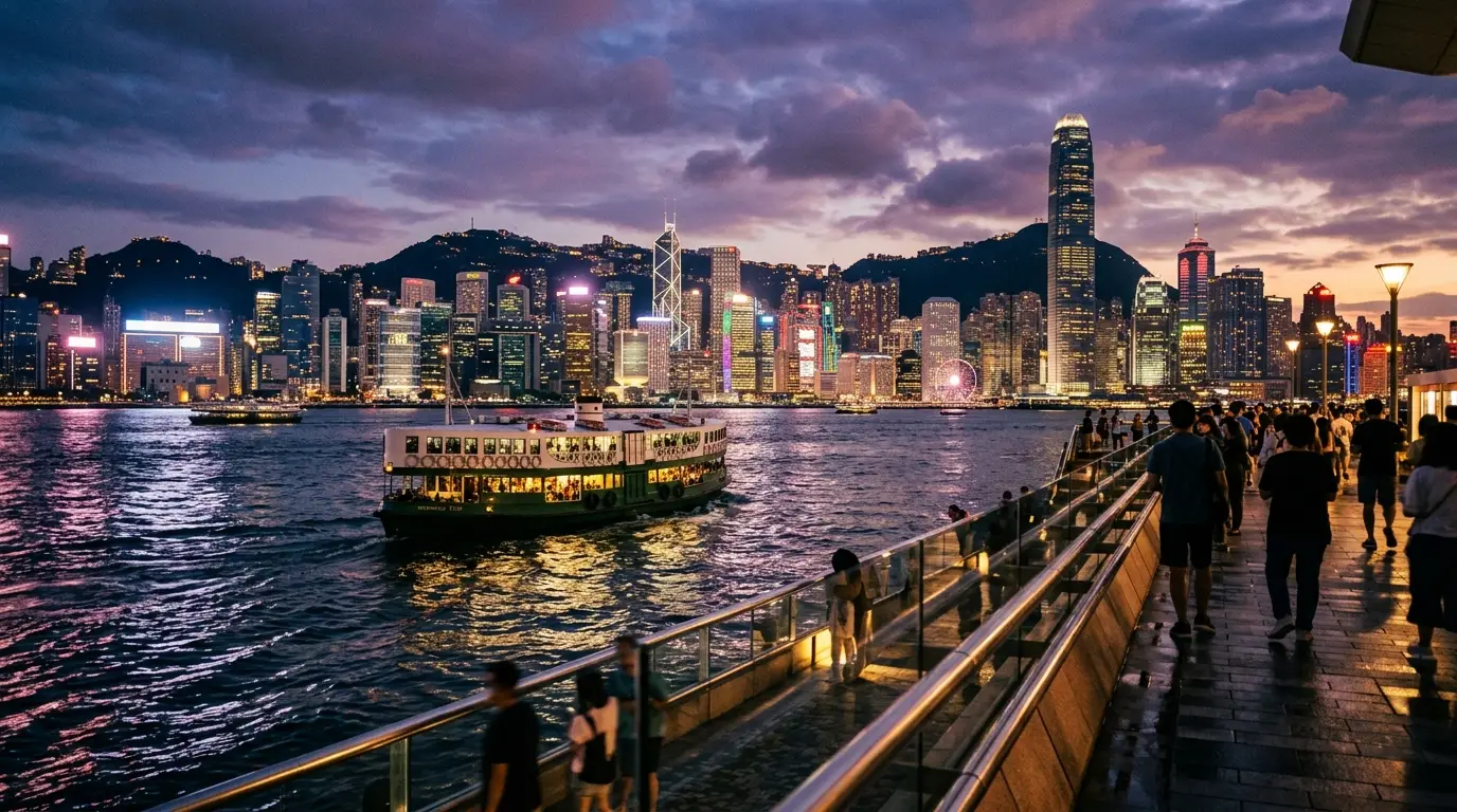 Hong Kong Day 2 Playbook: Morning Peak Tram, Soho Escalators, Star Ferry, and Harbour Lights