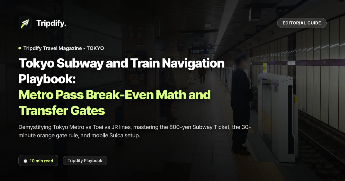 Tokyo Subway and Train Navigation Playbook: Metro Pass Break-Even Math and Transfer Gates